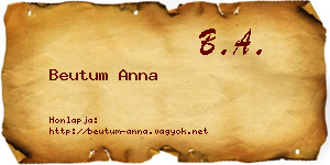 Beutum Anna névjegykártya